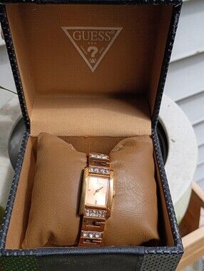 GUESS Rose Gold Tone Crystal Bracelet Watch